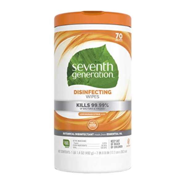Disinfectant Wipes Seventh Generation, 70ct (LIMIT ONE PER CUSTOMER PER DAY)